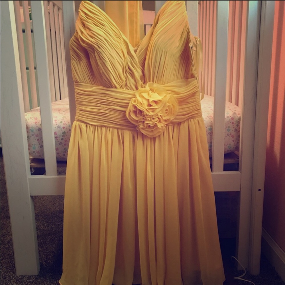 Yellow dress.